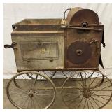 Early Commercial Peanut Cart with Four Wheels and Storage Compartments, 24in x 32in