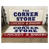 ‘The Corner Store Chicken & Bakery’ Lexan Signs, 97in x 48in
