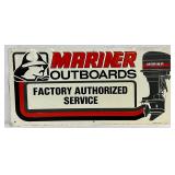 Emb. Mariner Outboards Metal Sign, 32in x 15in