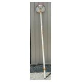 Early Station Light Pole with Porcelain Shade and Metal Base
