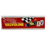 Valvoline Metal Sign with Racing Graphics, Measures 28in by 7in