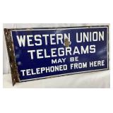 Porc, Western Union Telegrams Flange Sign, 18×10 Inches
