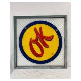 OK Lexan Sign with ‘OK’ Design, 36×36 Inches
