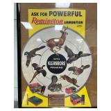 Framed Remington Ammunition Advertising Poster Featuring Wildlife and Kleanbore Branding, 20×27 in