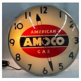 Amoco Gas Lighted Clock, 15 inches