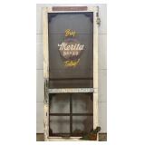 Early Merita Bread Screen Door w/ Door Push, 79in x 32in