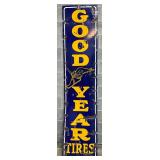 Porc. Goodyear Tires Vertical Sign, 22×94 