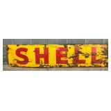Shell Porc. Gasoline Sign, 22in x 93in