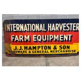 Rare International Harvester Wood-Back Metal Sign, 96in x 48in