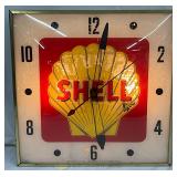 Shell Lighted Wall Clock by Pam Clock Co., 15in