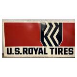 U.S. Royal Tires Emb.  Metal Sign with Wood Backing, 95×47 