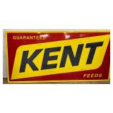 Kent Feeds Emb. Metal Sign With Wood Back, 95in x 47in
