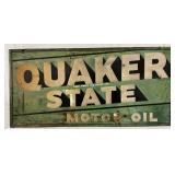 Quaker State Motor Oil Metal Sign with Wood Backing, 70in x 34in