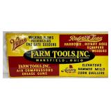 Emb. Metal Farm Tools, Inc. Sign, 36in x 16in