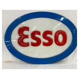 Emb. Esso Lexan Sign with Blue and Red Detailing, 51×36 Inches