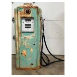 Early Bennett Gas Pump with Patina Finish
