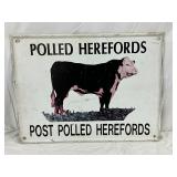 Polled Herefords Metal Sign, 24in x 18in