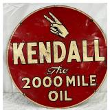 DS Kendall ‘The 2000 Mile Oil’ Metal Sign, 24in Diameter