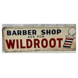 1956 Emb. Wildroot Barber Shop Sign, A-M Sign Co., 39×14 