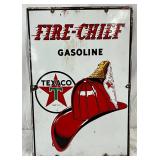 Texaco Fire-Chief Gasoline SSP Pump Plate, 12x18in