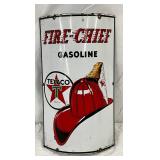 Texaco Fire-Chief Gasoline SSP Curved Gas Pump Plate, 10x18