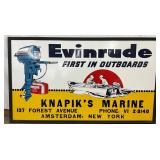 Emb. Evinrude Sign for Knapik’s Marine, 87in x 51in