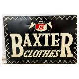 Baxter Clothes’ Metal Sign w/Wood Backing, 67in x 45in