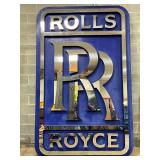 Emb. Rolls-Royce Metal Sign, 112in x 71in
