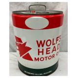 5g. Wolf’s Head Motor Oil Can, SAE 40