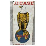 J.I. Case Porc. Sign with Eagle Graphic and Globe, 8×16 