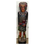5ft. Carved Wooden Indian Store Display