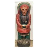 Wooden Carved Indian Store Display, 44 Inches Tall