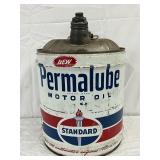 5g. Early PermaLube Motor Oil Can by Standard Oil Co.