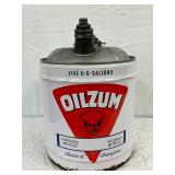 5g. Oilzum Metal Motor Oil Can with Spout and Handle