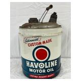 Havoline 5g. Metal Motor Oil Can 