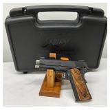 matte black finish, stainless steel barrel, and custom wood grip panels with textured pattern matte black finish, stainless steel barrel, and custom wood grip panels with textured pattern