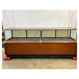 Two-Piece Early Wooden Display Case With Glass Panels, 94in x 37in