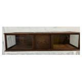 Wood and Glass Tabletop Display Case, 52 X 23 X 12