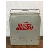 Pepsi-Cola Embossed Metal Cooler With Handle, 19×22 in