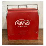 Metal Embossed Coca-Cola Cooler with Handle, 19 x 19 Inches