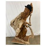 UNUSUAL FOLK ART 5FT. CARVED MAN 
