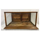 Oak Tabletop Display Case with Glass Panels, 35in by 17in