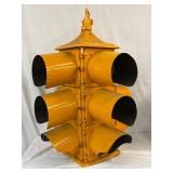 Early 4-Way Stoplight in Yellow Enamel, 41in x 30in