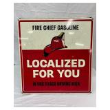 Double-Sided Texaco Gasoline ‘Localized For You’ Metal Sign, 15in x 16in