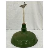 Green Porcelain Shade Pendant Light, 16-Inch Diameter
