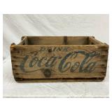 Wooden Coca-Cola Box with Stenciled Logo, 19in x 12in