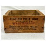 Wooden Winchester Lead Air Rifle Shot Box, 9in x 7in