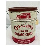 Gordon’s Fresh Potato Chips Metal Storage Can, 12in x 15in