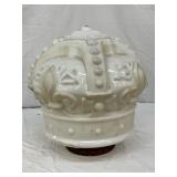 Crown Milk Glass Globe, 17in by 17in