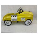 Yellow Metal Pedal Car Styled as City Taxi Cab No. 954